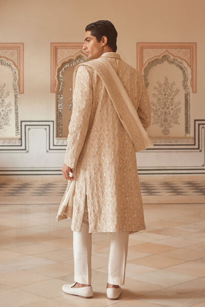 Vismay Gota Patti Silk Dupatta - Ivory