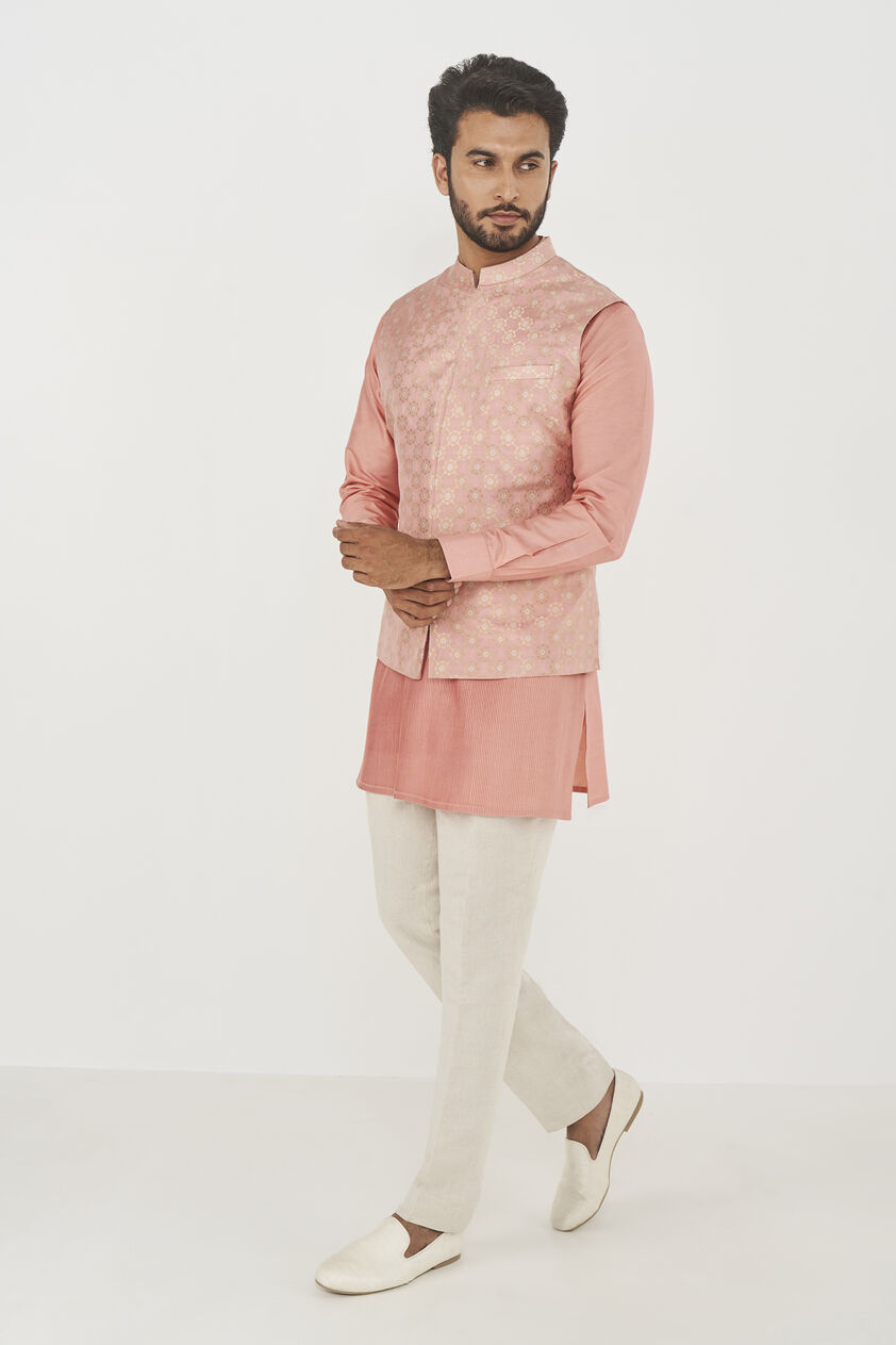 Nirved Nehru Jacket - Pink, Pink, image 2