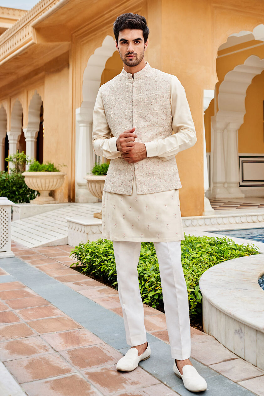 Gaith Nehru Jacket - Off White, Off White, image 1