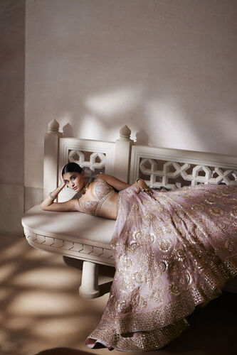 Sitara Resham & Gota Patti Silk Lehenga - Blush, Blush, image 5