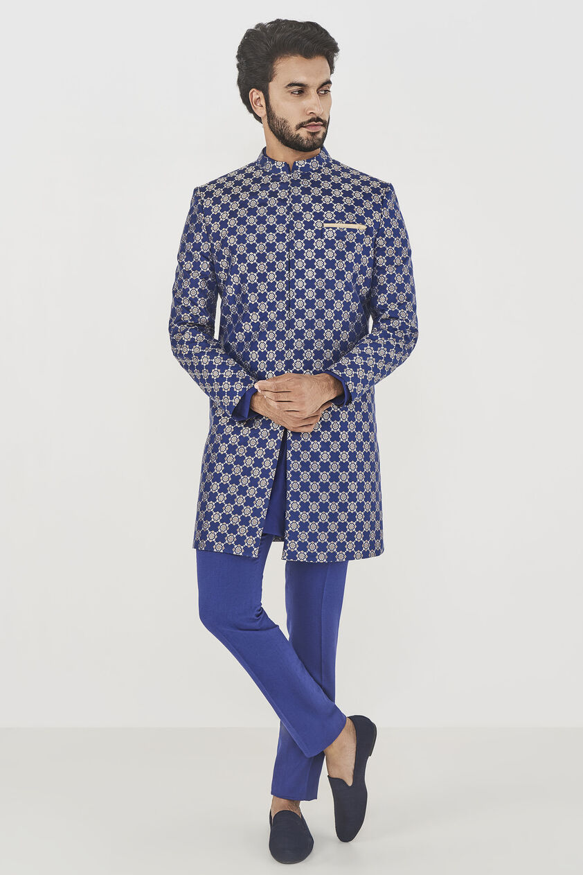 Jeet Sherwani- Navy, , image 1