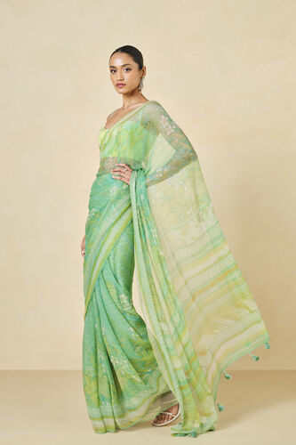 Oreka Chiffon Saree - Lime, Lime, image 2