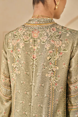 Laraline Printed Silk Jacket Set - Grey, Grey, image 8