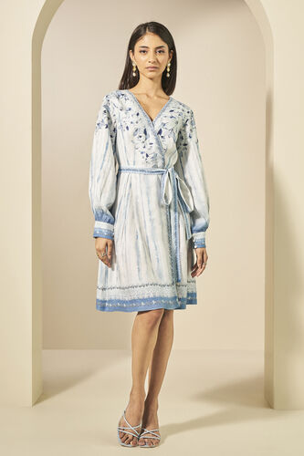 Kylo Hemp Wrap Dress - Blue, Blue, image 1