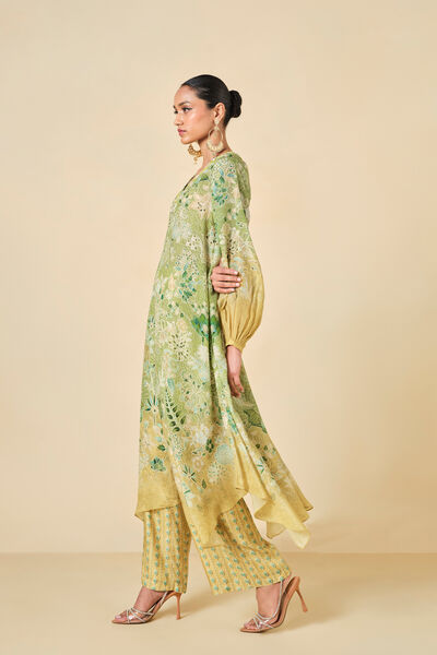 Natoya Printed Kurta Set - Lime