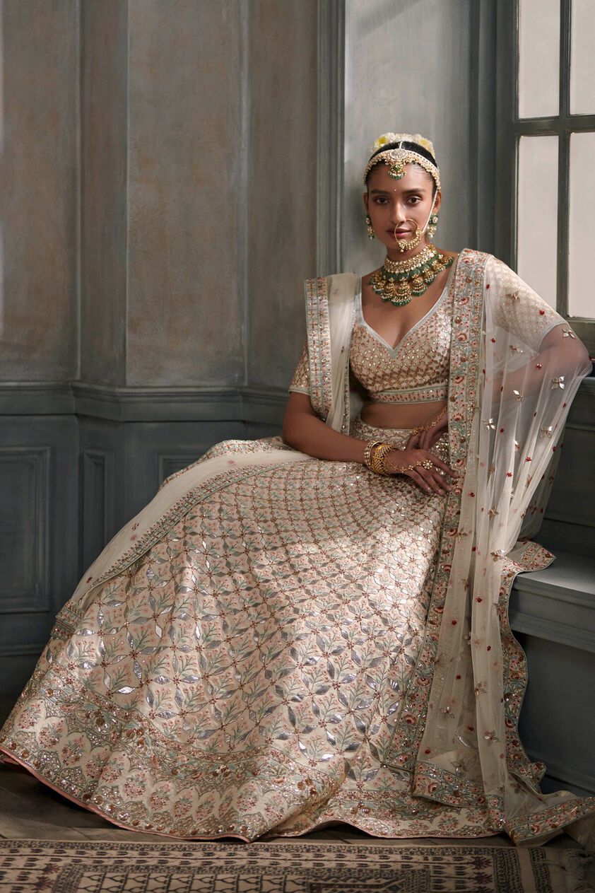 3 - Srinithi Lehenga Set – Ivory, image 3