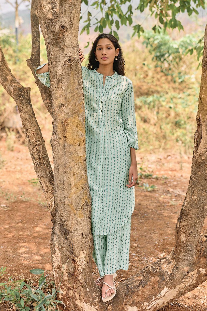 Grove Hand-block Printed Coord  - Sage, Sage, image 1