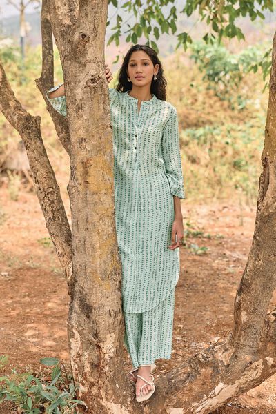 Grove Hand-block Printed Coord  - Sage