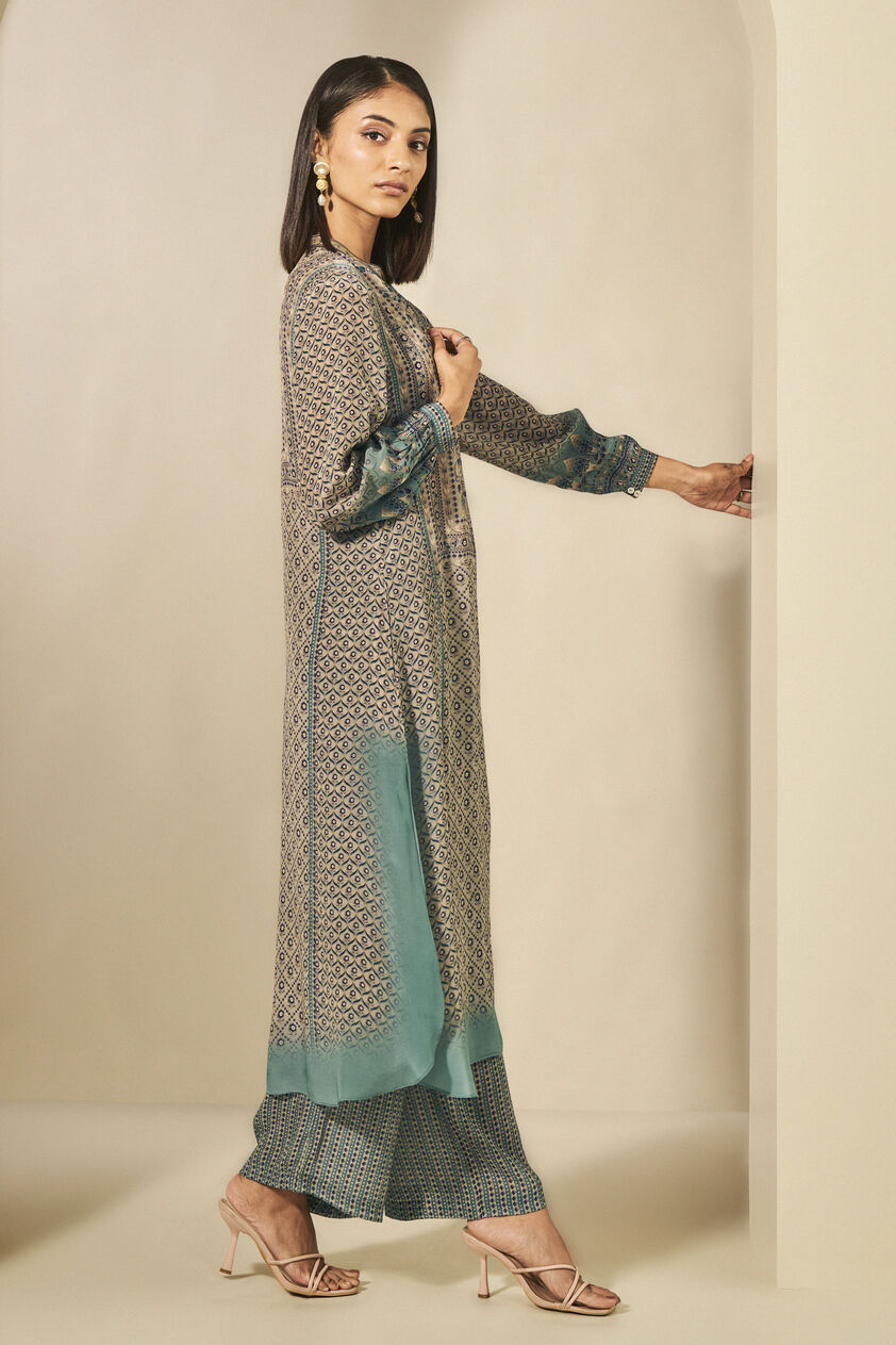 Kazuki Crepe Kurta Set - Beige, Beige, image 2