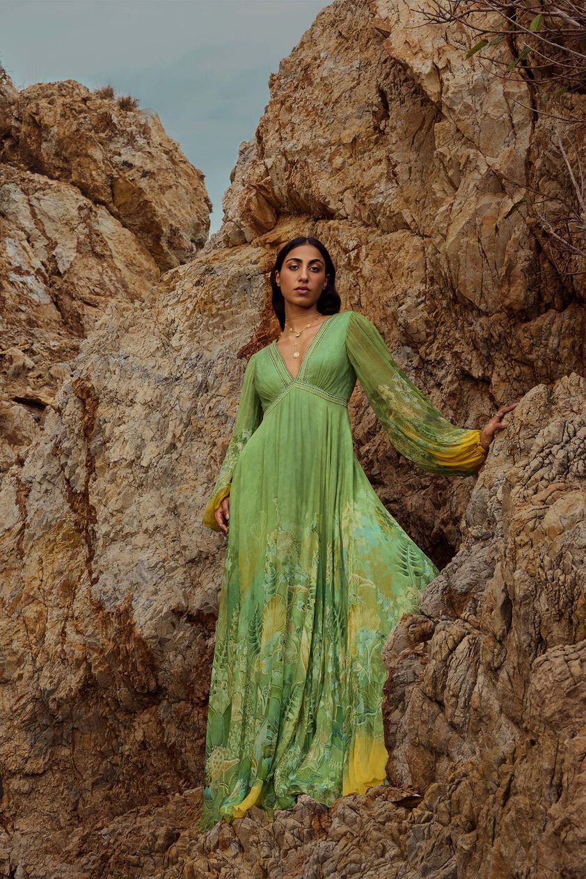 Ivresse Chiffon Gown - Lime, Lime, image 6
