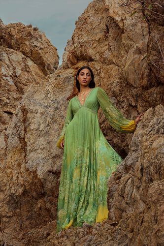 Ivresse Chiffon Gown - Lime, Lime, image 6