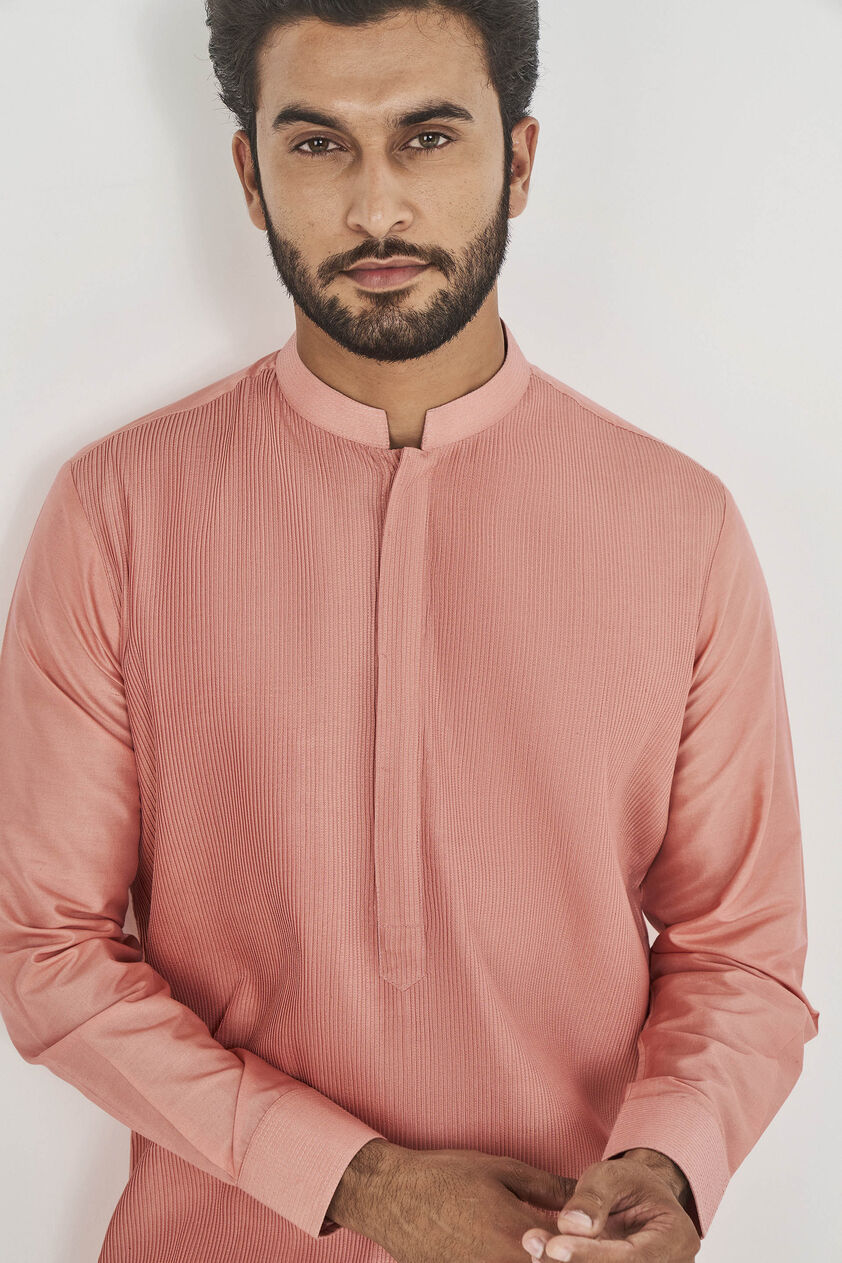 Daksh Silk Kurta - Pink, Pink, image 5