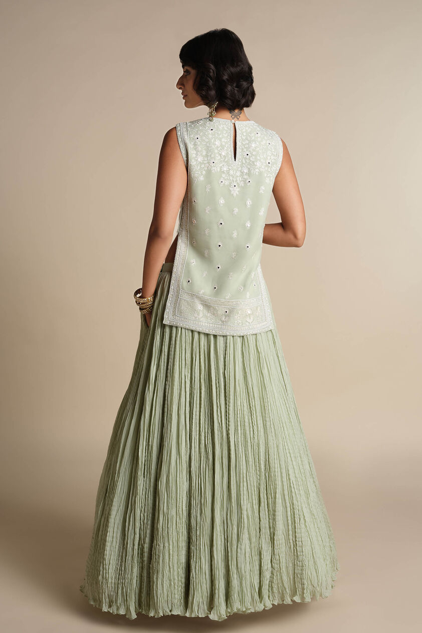 Raisa Embroidered Skirt Set - Sage, Sage Green, image 3