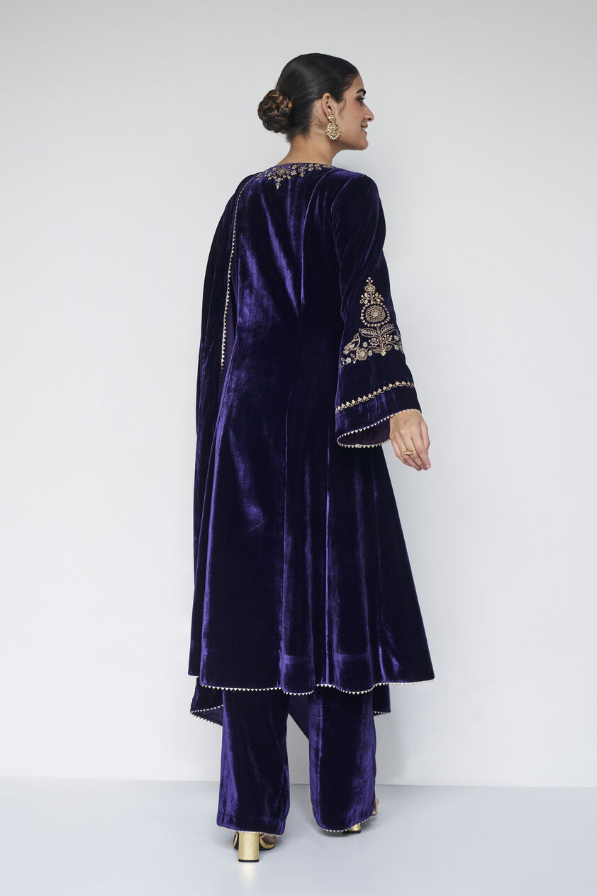 Tarakshya Embroidered Zardozi Suit Set - Blue, Blue, image 2