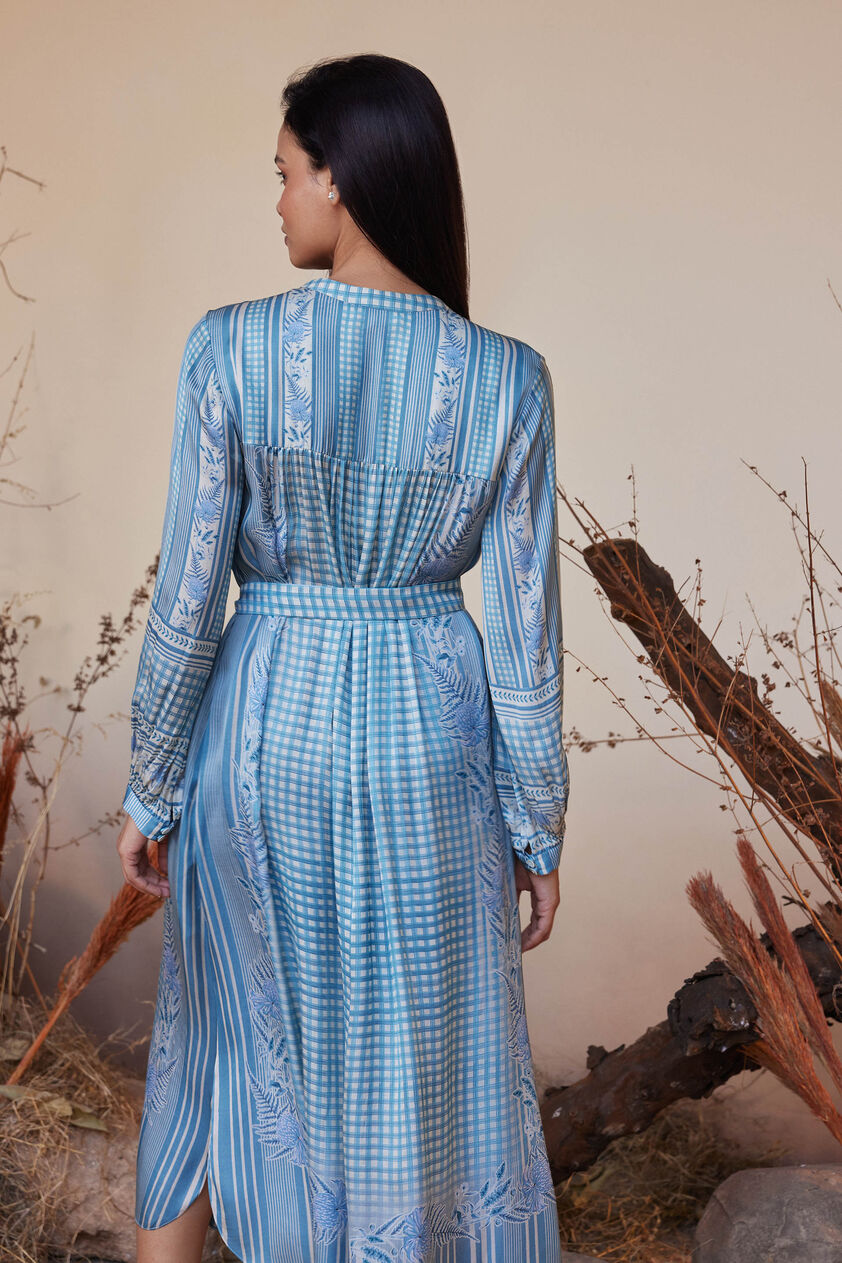 Neela Tie-up Dress - Blue, Blue, image 5