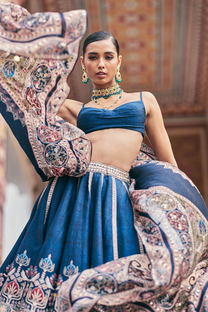 Azka Lehenga - Blue, Blue, image 8