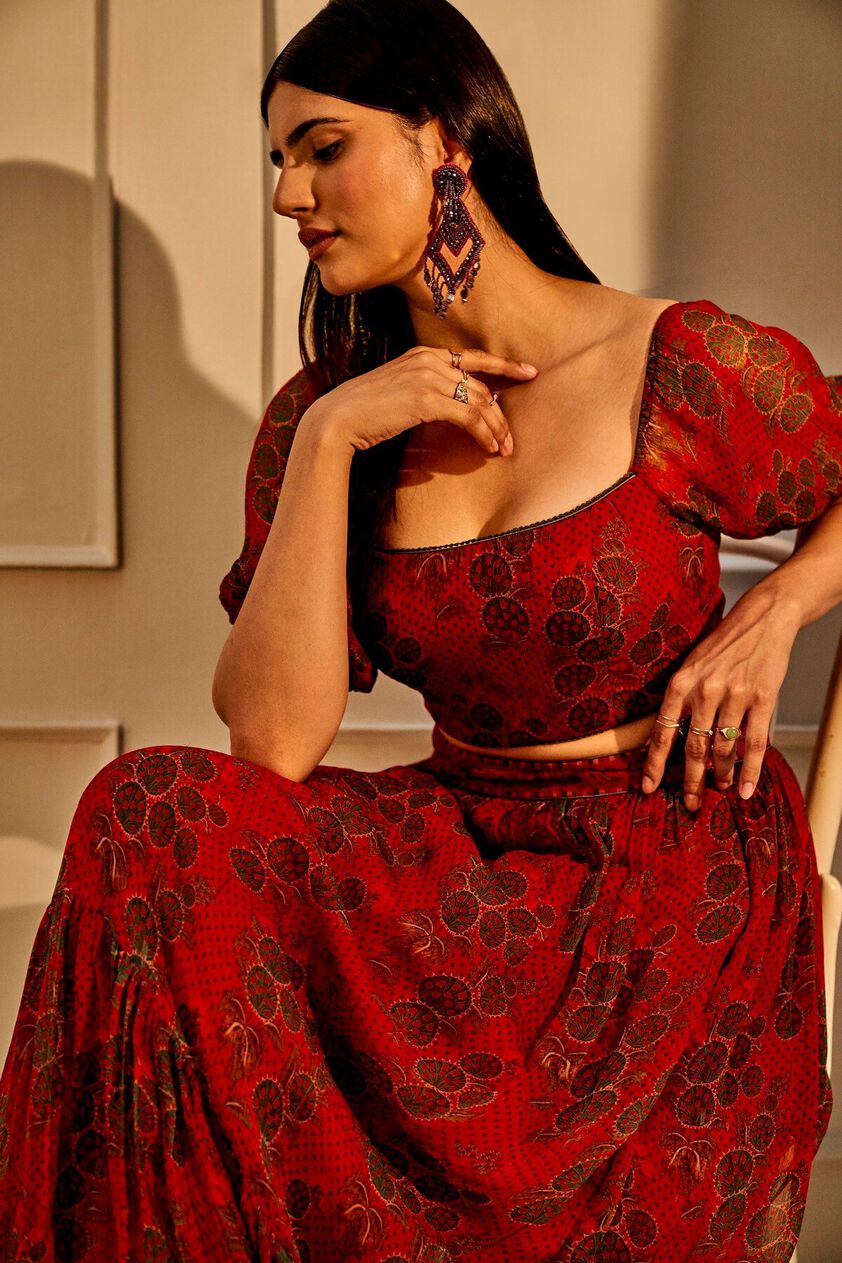 6 - Out Dancing - Red Crop Top & Skirt Set, image 6