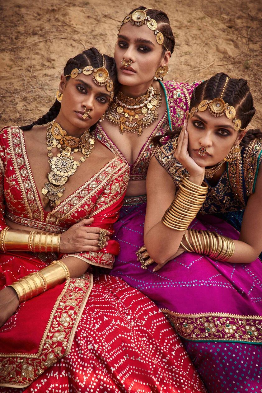 6 - Bhuvi Bandhani Lehenga Set &ndash; Red, image 6