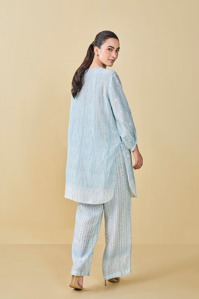 From The Mountain Hand-embroidered Chikankari Co-ord - Indigo, Indigo, image 3