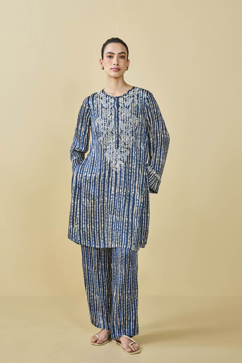 Biome Hand-block Printed Coord - Indigo, Indigo, image 5