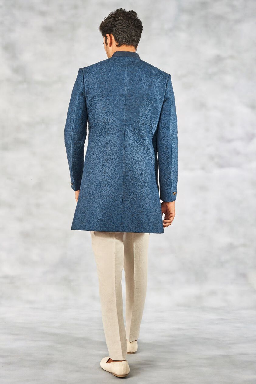 3 - Enayat Sherwani – Navy Blue, image 3