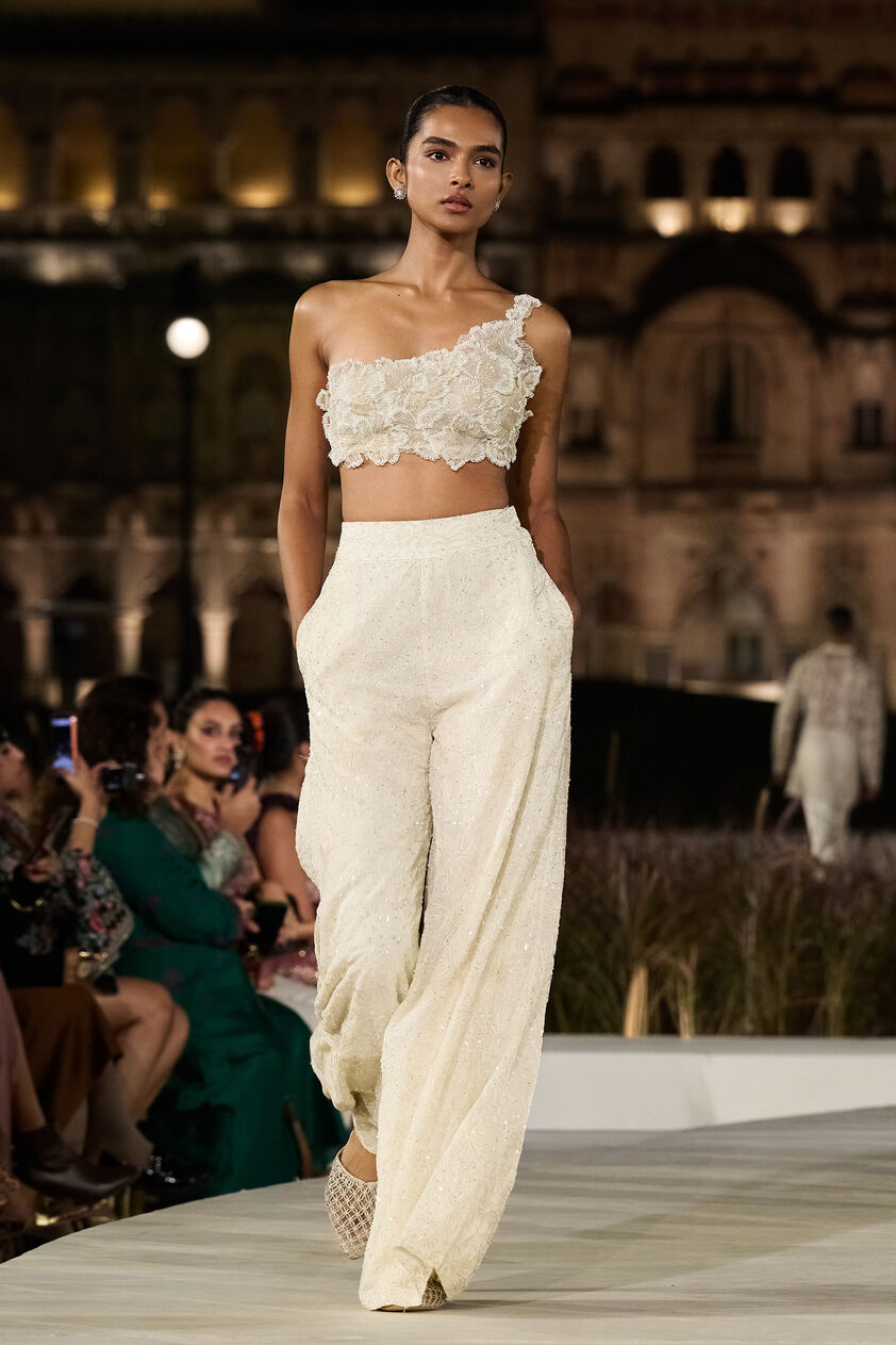 Larkspur Applique Pant Set - Ivory, Ivory, image 1