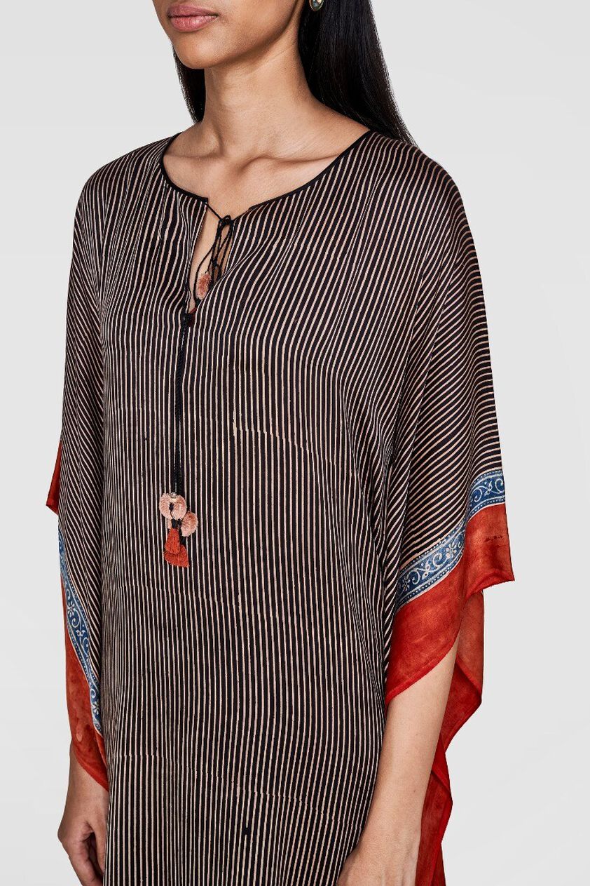 4 - Ajrakh Kaftan Dress, image 4