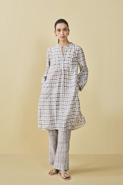 Uphill Hand-block Printed Linen Co-ord - Grey