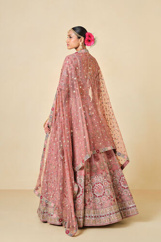 Alakana SEWA Hand-embroidered Silk Lehenga Set - Old Rose, Old Rose, image 3