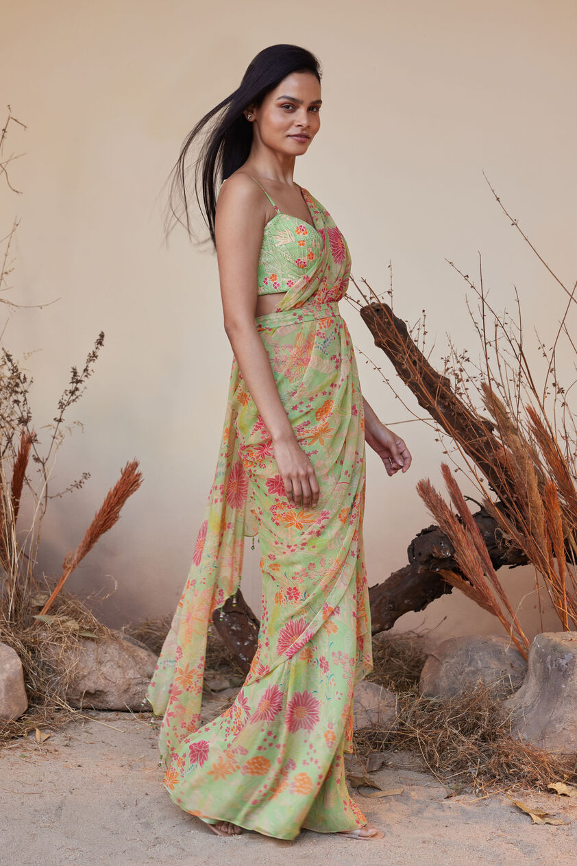 Juliette Saree Set - Lime, Lime, image 4