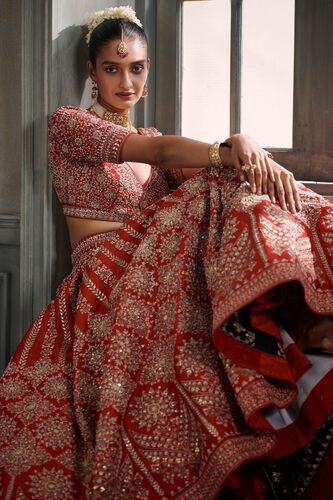 3 - Deepa Lehenga Set – Red, image 3