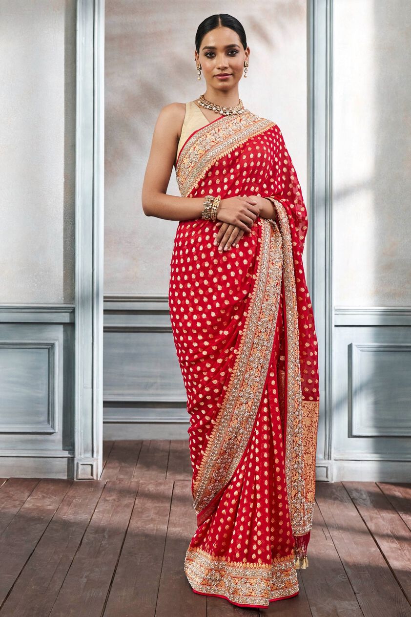 1 - Rahini Saree Set – Red, image 1