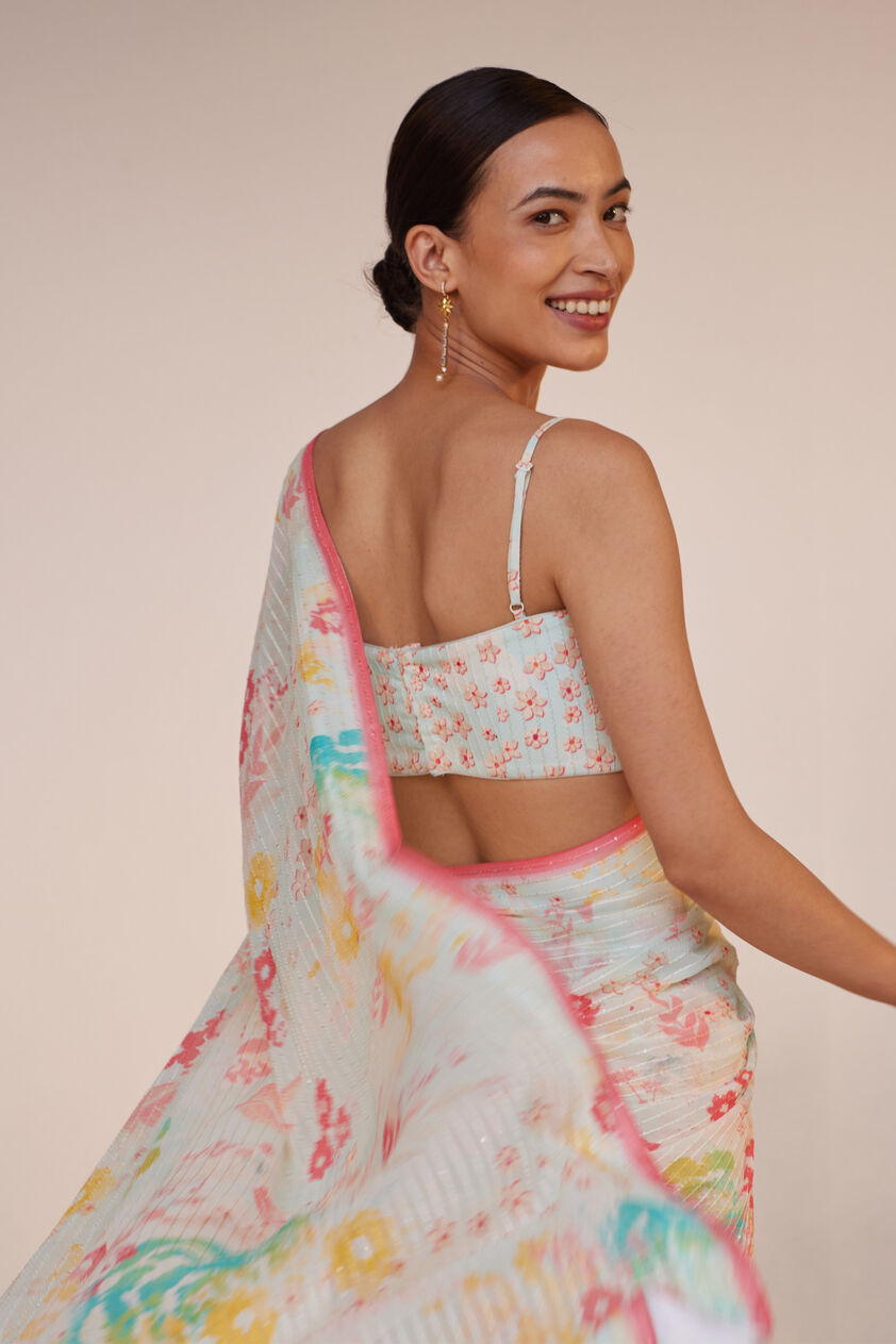 Lolana Saree Set - White, White, image 4
