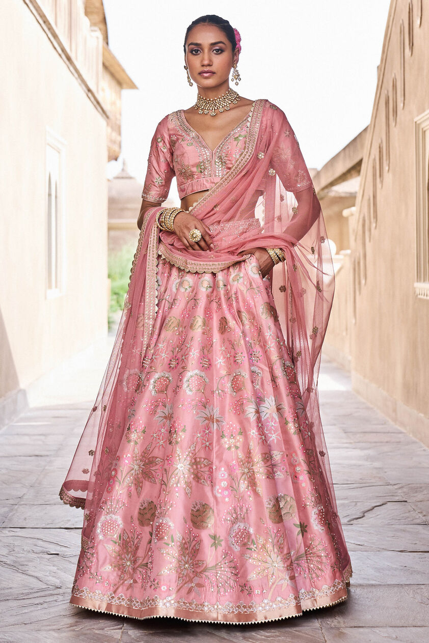 Bhramana Lehenga Set - Blush, Blush, image 1