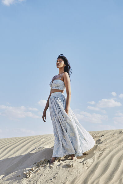 Ahlam Skirt Set - Powder Blue