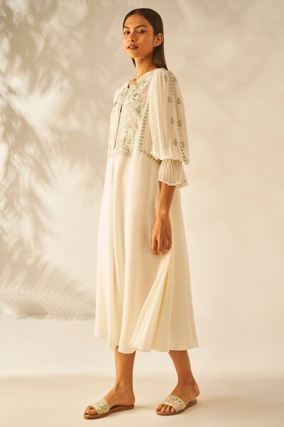Dhwani Long Dress - Cream 