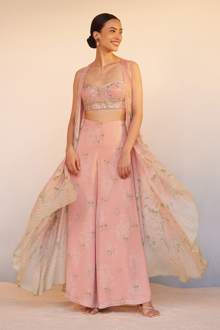 Sama Crop Top Pant Set - Blush, Blush, image 1