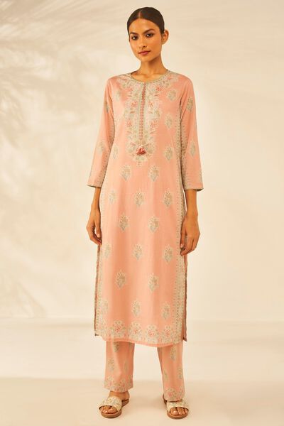 Mehar Kurta Set - Rose Pink 