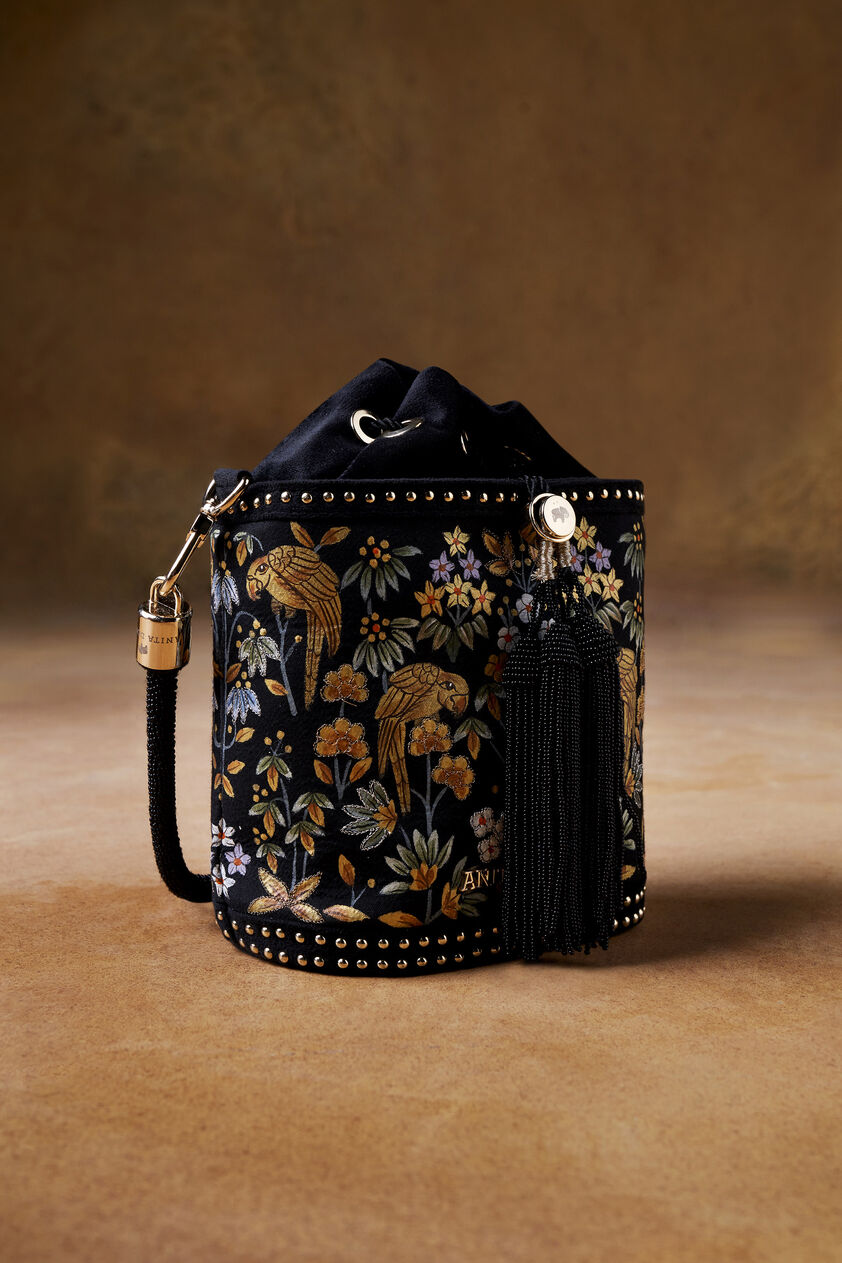 Pichhwai Bucket Bag - Nightingale Black, Black, image 1