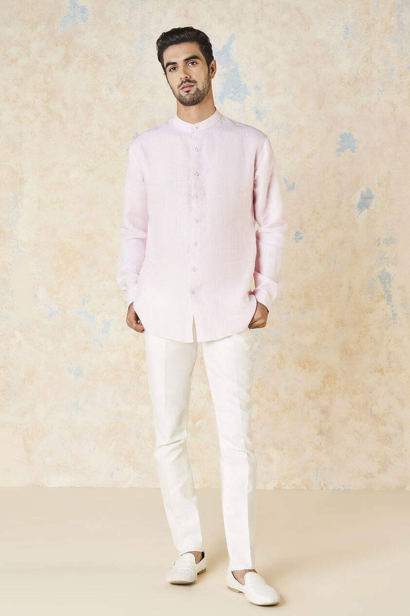 Anant Linen Shirt - Pink, Pink, image 1