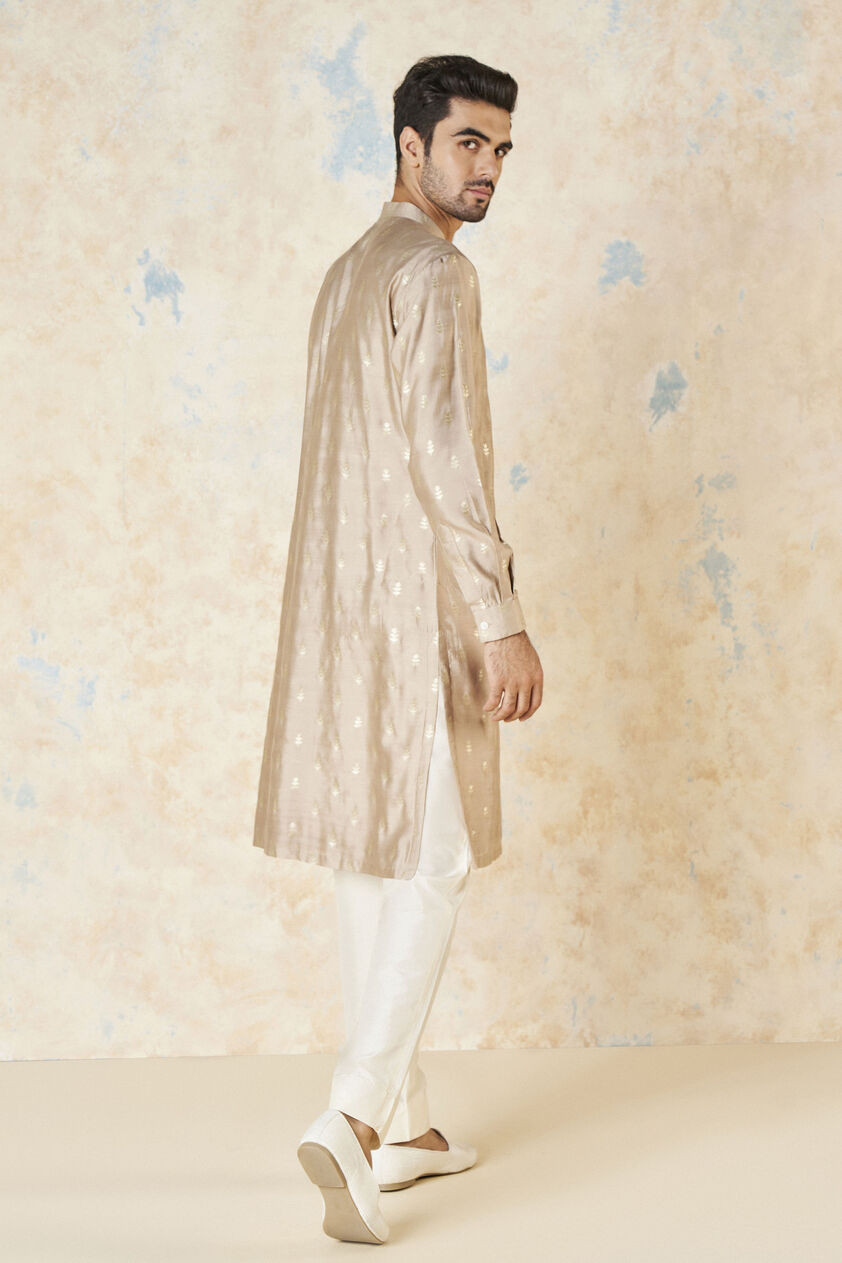 Faizan Silk Kurta - Hazelnut, Hazelnut, image 3