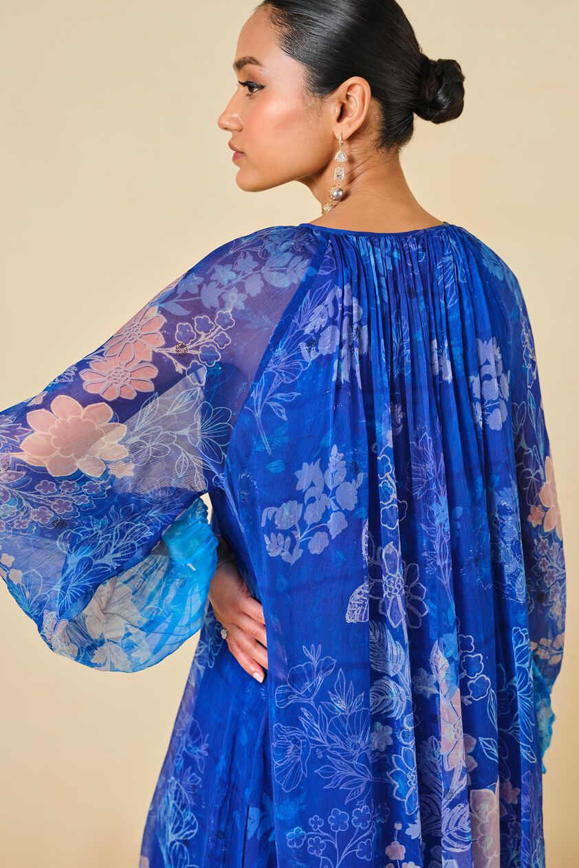 Out Of The Blue Chiffon Kurta Set - Indigo, Indigo, image 7