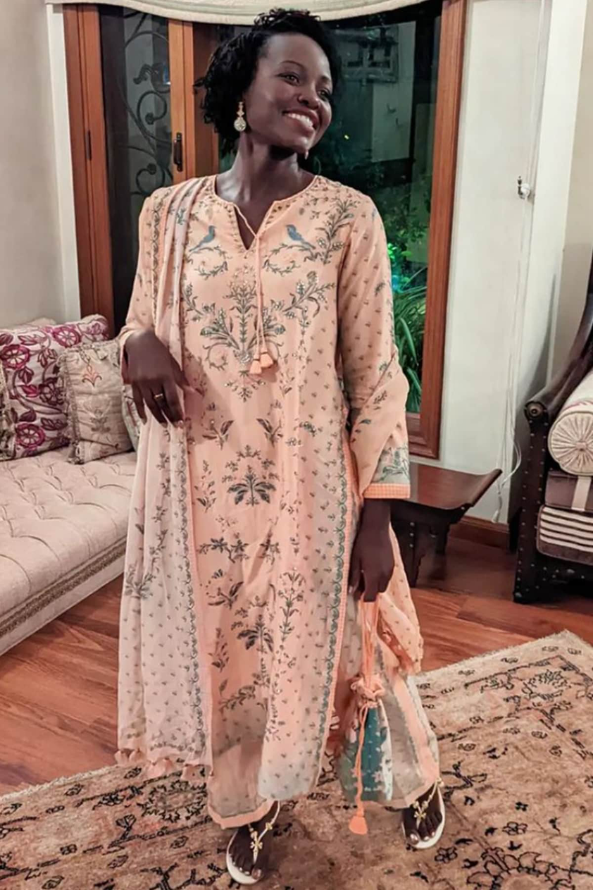 1 - Aavani Kurta Set – Peach, image 1