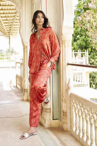 Saunter Hand-block Printed Coord - Rust, Rust, image 3