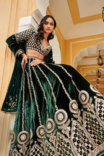 Shumaila Lehenga - Green, Green, image 1