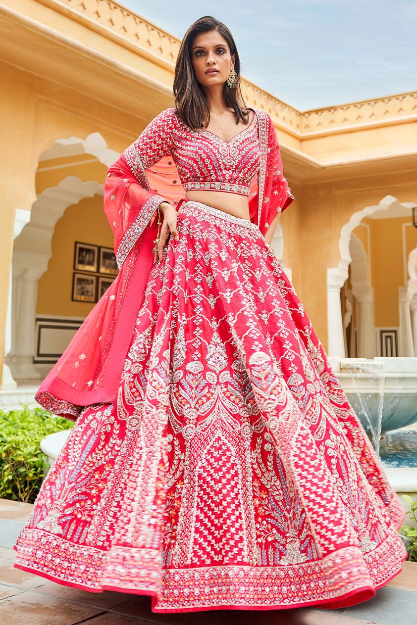 Mythili Lehenga Set-Berry Sorbet, Berry Sorbet, image 1