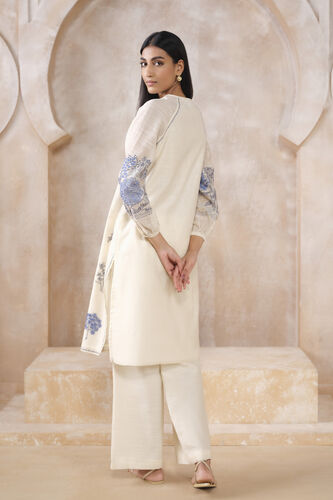 Iseda Hand-embroidered Kantha Kurta Set - White, White, image 2