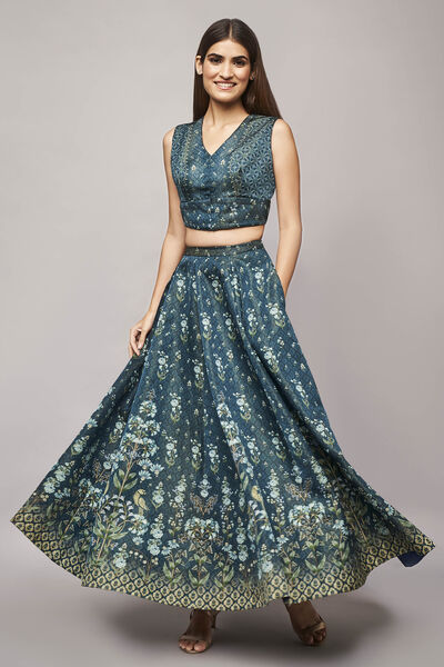 Zahra Skirt Set - Blue