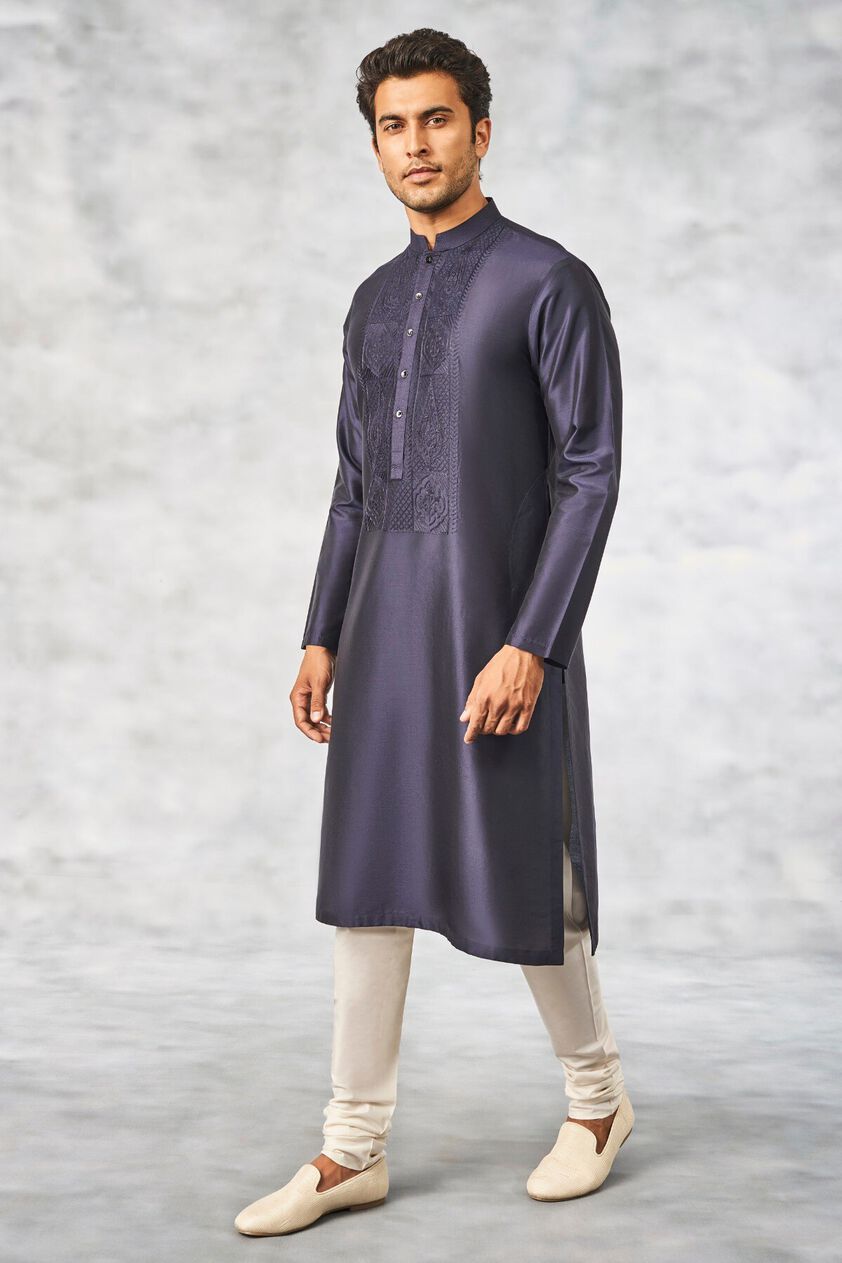 2 - Maanik Kurta – Navy Blue, image 2