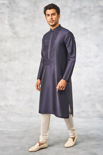 2 - Maanik Kurta – Navy Blue, image 2